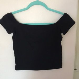 simple black off the shoulder top